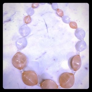 Beautiful peach and white stone necklace